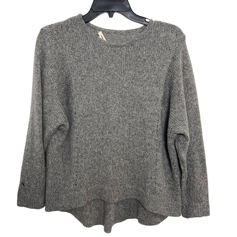 Helmut Lang Sweater Womens Extra Small Gray Wool Camel Hair Blend Pullover Flaw